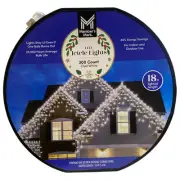 Member's Mark Super Bright Micro Cool White LED Icicle Lights, 18' 300 Count