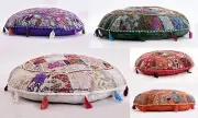 5 PC Wholesale Lot Patchwork Cushion Cover 32" Round Floor Pillow Seating Pouf