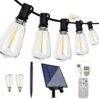 58FT Solar String Lights Waterproof with Remote, ST38 LED Dimmable Globe Outd...