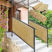 Bamboo Privacy Fencing, Natural Decorative Bamboo ReedFencing Rolls, Privacy Screen, Garden Fences, for Backyard/Patio/Garden/Restaurant/Yard, Easy to Instal,Sun Shade(1.6 * 3.0m(5.2 * 9.8ft))