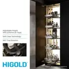 Shearer Rotating Pull Out Pantry for 600mm Cabinet - Adjustable Height - 6 Trays