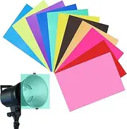 Scettar Pack of 24 Gel Colour Filter Film, Transparent Colour Filter Film, Colour Correction Colour Filter, Film Heat Resistant for Lamps, for Photo Studio Strobe Flash LED Light Lamp Lamps