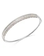 Bloomingdale's Fine Collection Diamond Baguette & Round Bangle Bracelet in 14K White Gold, 3.0 tcw