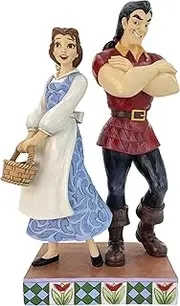 [Enesco] Disney Traditions Collection by Jim Shore Beauty and The Beast Belle and Gaston Good vs. Evil Figurine- Resin Hand Painted Collectible Disney Villain Figurines Home Decor Statue, 8.66 Inch