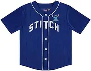 [Disney] Boys Lilo and Stitch Baseball Jersey - Boys Classic Lilo and Stitch Mesh Button Down Jersey Lilo and Stitch Shirt