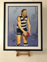 GARY ABLETT SR. SIGNED LIMITED EDT SPORTS PRINT ALSO SIGNED BY ARTIST J CHRISTIE