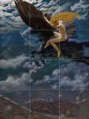 Dream Idyll (A Valkyrie) Mural Kitchen Bathroom Wall Backsplash Marble Ceramic