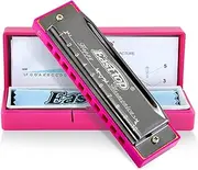 East top Blues Harmonica, Diatonic 10 Holes C Key Happy Harmonica Mouth Organ for Beginner,Kids,Children,Students,Gift,with Carrying Plastic Case,Clean Cloth and Manual