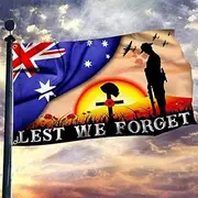 Anzac Day Flag Lest We Forget Flag Australia Grommet Flag Red Poppy Pray Peace Flag Double Sided Grommet Flag Decor Outdoor Flags For Memorial Day