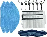 Replacement Parts for Ecovacs Deebot U2/DGN22 Robotic Vacuum Cleaner Main Rolling Brush Filter Side Brush Mop Cloth Accessory Kit