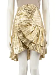 Gold Ruffled Mini Cha Cha Skirt
