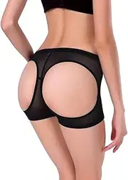 [Generic] Mesh Butt Lifting Sports Shapewear Shorts, High-Waist Seamless Control Panties, Black