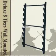 Deluxe 8 Tiers Wall Mounted Samurai Katana Sword Display Stand