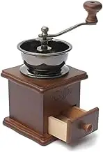 Abaodam Grinder Manual Hand Coffee Bean Vintage Style Wooden Burr Grain for Coffee Beans Grinding Machine