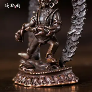 尼泊爾隨身佛 藏傳佛教用品銅手工密宗8.5cm小佛像紫銅黑財神佛像
