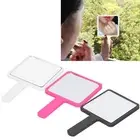 2pcs Handheld Makeup Mirror Portable Square Vanity Mirror Compact Beauty GEV