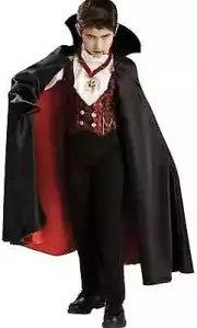 4pc VAMPIRE COUNT Cape Vest Medallion Dracula Halloween Costume Child L 12-14