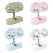 Desktop Small Fans Folding Telescopic 3 File Mini Table Fan Portable Dual Motor