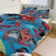 Bed Sheets g442 Spiderman Print Bedding Set Pattern Duvet Cove Set 3 Pieces 1 Quilt Cover And 2 Pillowcases for Women Men Teens tq442 Bed Sheets
