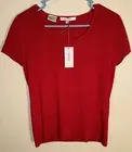LOULOU Red Top Shirt Women's Rayon/nylon