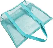[KAILIKETIY] Family Beach Gear Mesh Bag Large Capacity Transparent Tote Single Shoulder Beach Bag Grocery Carrier Bag for Travel Shopping