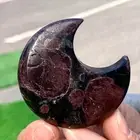 70G Natural Fireworks Red Garnet sphere Quartz Crystal moon-shaped healing