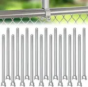 18 Pack Chain Link Fence Extension, 25.2'' Fence Extension Height, Galvanized Post Extender for Dogs and Privacy (1-3/8'', Silver)