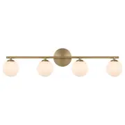 Moran 4 Light Wall, Antique Gold, Opal Matte