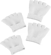 DRESSOOS Toes Separated Spa Gel Socks Moisturizing Gel Socks for Women Toe Protectors 2 Pairs