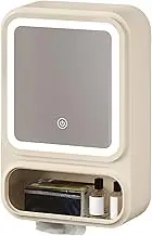 Bathroom Vanity Mirror Cabinet - Bathroom Vanity Mirror with Storage - Dimmable LED Lights Anti-Fog Shelf, Modern Decor Rack for Skin Care Products, Shower Accessories