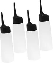 Sturdy Hair Dye Applicator Bottles 4pcs Measuring Applicator Bottles Angled Tip for Hair Care