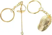 YARNOW 2Pcs Fencing Keychain Pendants Creative for Fencers Unique Metal Accessories Wear Resistant Bag Charms for Sports Enthusiasts and Daily Style