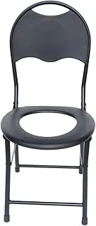Oshhni Chair over Toilet Potty Chairs Foldable Bedside Commodes Sturdy Household Portable Toilet Seat Commode Chair for Adults Women, Bucket