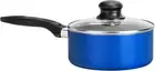 Blue Saucepan W/Lid - Stylish 1.25 Quart Ceramic Kitchen Pan Cookware Set, Top-G