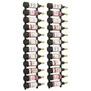 Wall Mounted Wine Racks for 12 Bottles 2 pcs Black Iron vidaXL