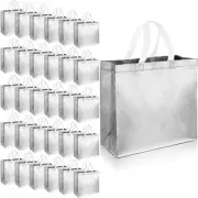 60 Pieces Reusable Gift Tote Bags Grocery Shopping Bag with Handles for Bride...