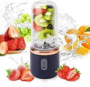 HENGBIRD Portable Blender, Personal Mini Blenders,400ml Portable Smoothie Blender Mini Juicer Cup,Fruit Juice Mixer Milkshake Blender With 6 Blades,Usb Rechargeable Smoothie Maker Juicer Blender