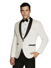 Floral Patterned Ivory Tuxedo