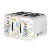 Laura Ashley Elveden 4 Slice Toaster+Wide Rack+7 Settings+Reheat Mode - SBT583WS