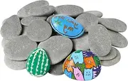 MOTRAIN 35Pcs Natural River Painting Rocks, Hand Selected Smooth Painting Stones, Assorted 5-8cm/1.9-3.1in Flat Smooth Pebbles for Arts, Crafts, Aquariums, Garden & DIY Decoration