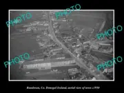 OLD POSTCARD SIZE PHOTO BUNDORAN DONEGAL IRELAND, AERIAL VIEW OF TOWN c1950 1
