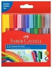 Faber Castell Connector Marker Pen, Assorted Color (Pack of 12)