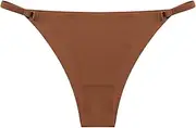 [KTLSHY] Bikinis Panties Seamless Female Thongs Women Panties Solid Underwear T-Back G-String Lingerie Sexy Underpants Tanga Slip Femme (Color : Apricot, Size : Small)