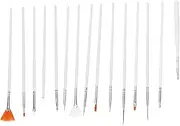 Nail Drawing Brush, Plastic+Nylon Hair Nail Art Liner Simple Line Drawing for Nail Painting for DIY(15-piece oil paint brush set white)