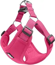Duuclume Dog Seatbelt Harness for Car, Adjustable Breathable Mesh Soft Padded Dog Car Harness with Car Vehicle Connector Strap for Large Medium Small Dogs (Pink,XL)