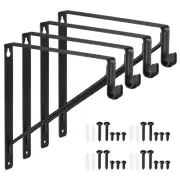 Closet Rod Brackets Holder 4Pcs, 11 x 11Inch Closet Shelf Bracket, Black