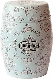 Urban Trends Collection UTC70610 Ceramic Garden Stool, Blue and White