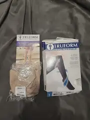 Truform Lites Compression Stockings Knee Highs 15-20 mmHg Nude Size M Open Box