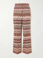[Missoni] Missoni - Metallic Cotton-blend Crochet-knit Flared Pants - Multi - IT44 IT 44 Multi