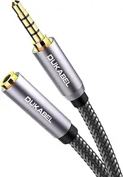 DUKABEL Headphone Extension Cable, 3.5mm TRRS Headphone Extension with Mic Male to Female Stereo Audio Cable for Smartphone,PC,TV,Headset,PS4 Controller,Car,Speaker etc.(4ft/1.2m)